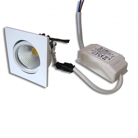 Plafonnier led carré blanc orientable