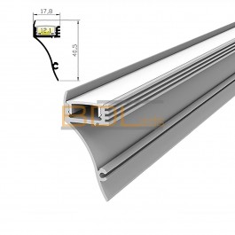 Profil aluminium droit pour ruban LED - 1m - Lot de 2