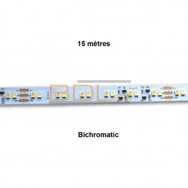 Ruban led 15 mètres CTT blanc chaud/froid 24V