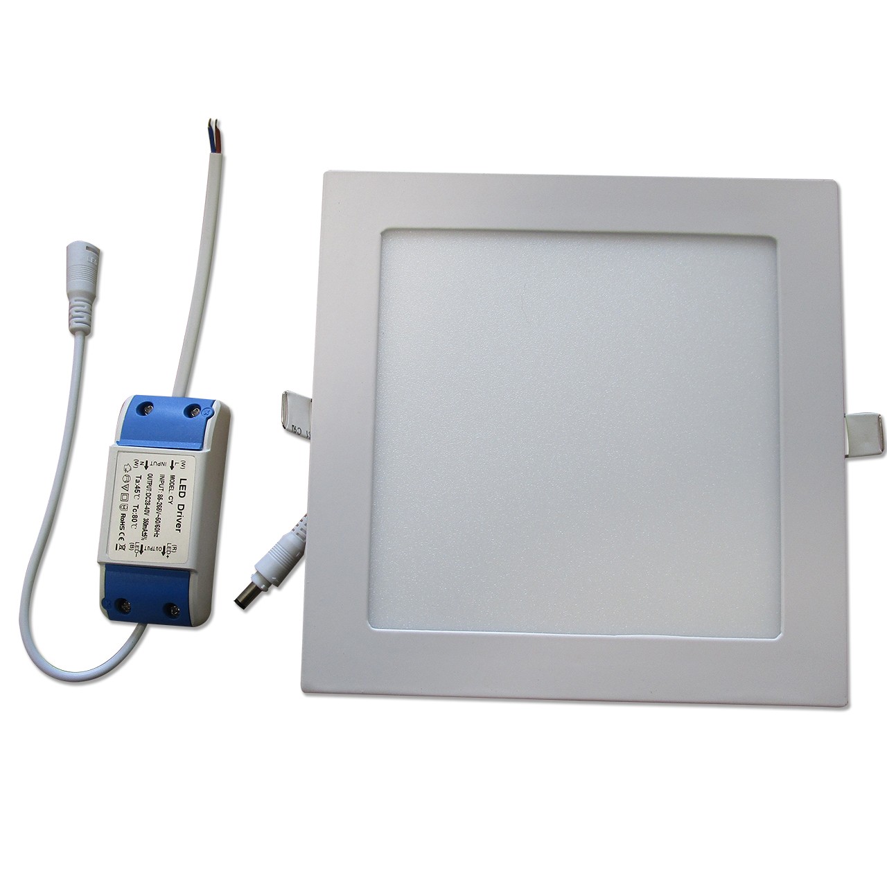 Plafonnier Dalle LED carré extra plat encastrable - IP20 et IKO5