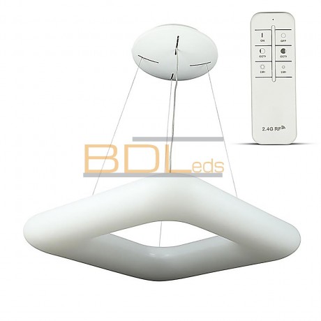 Suspension LED blanc carré 46cm 40W variable