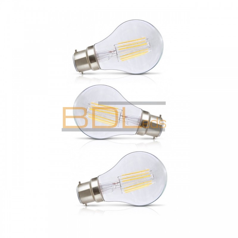 Lot de 10 ampoules LED filament B22 10W (equiv. 100W) 1400Lm 2700K
