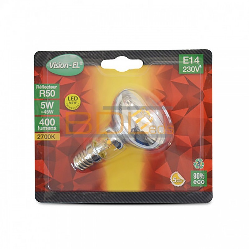 Ampoule LED SMD E14 Spot R50 5 W : 35 W Blanc froid 6000 K - ELUZIA