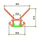 Côte profil LED spécial carrelage angle sortant