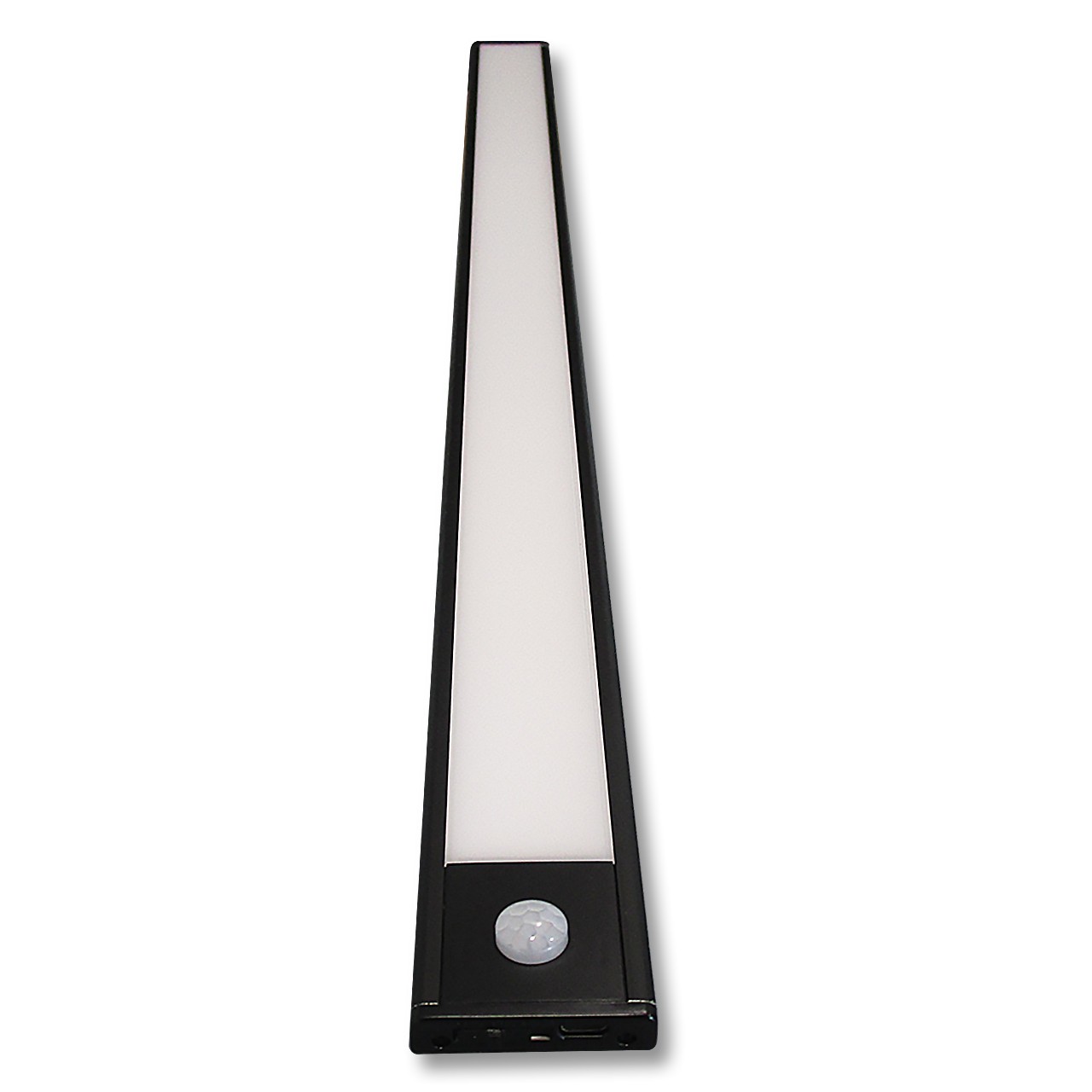Réglette LED cuisine extra plate noir ou chrome rechargeable USB