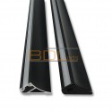 Profile LED aluminium anodisé noir avec angle éclairage à 45°