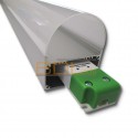Profilé aluminium à suspension pour ruban LED avec diffuseur opaque rond.