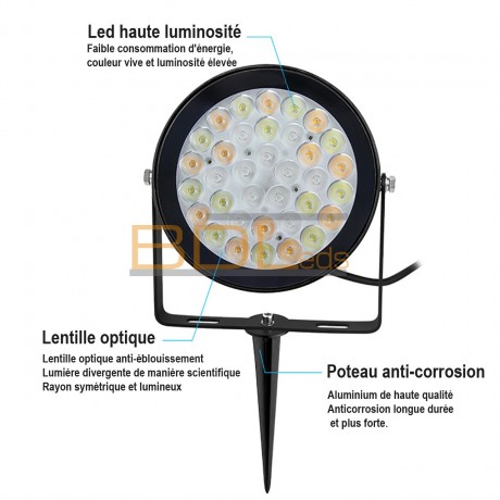 Spot LED encastrable ETANCHE connecté RGB+CCT 15W Mi-Light (MiBOXER)