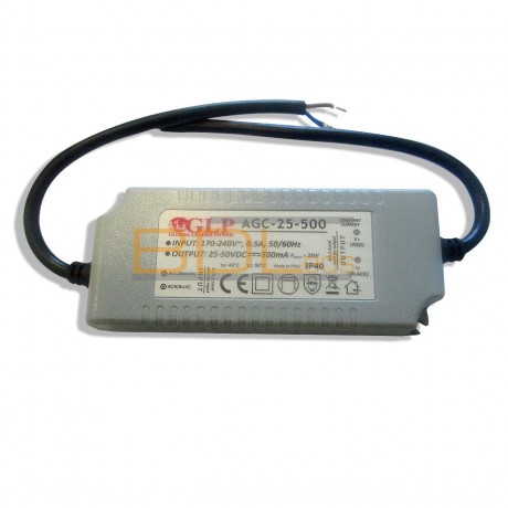 Alimentation LED CC 500ma 25-50VDC IP40 AGC-25-500