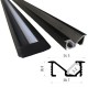Profilé LED encastrable noir éclairage 45°