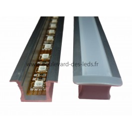 Profil aluminium droit pour ruban LED - 1m - Lot de 2