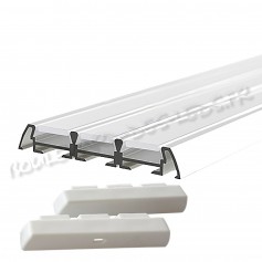 Profilé Aluminium ruban tringle vêtement placard dressing avec diffuseur  Continu pour Ruban LED