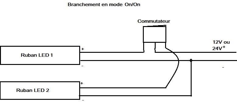 Branchement commutateur à bascule ON ON