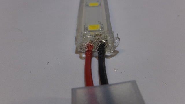 fil soudés au bandeau led