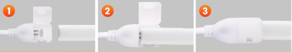 Mise en place du câble électrique sur le bandeau LED COB